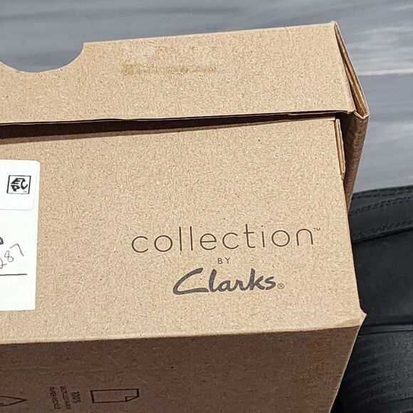 Clarks Adreena Field Booties Black Leather 6M Zip Up Ankle Booties Buckle Detail - Picture 13 of 13